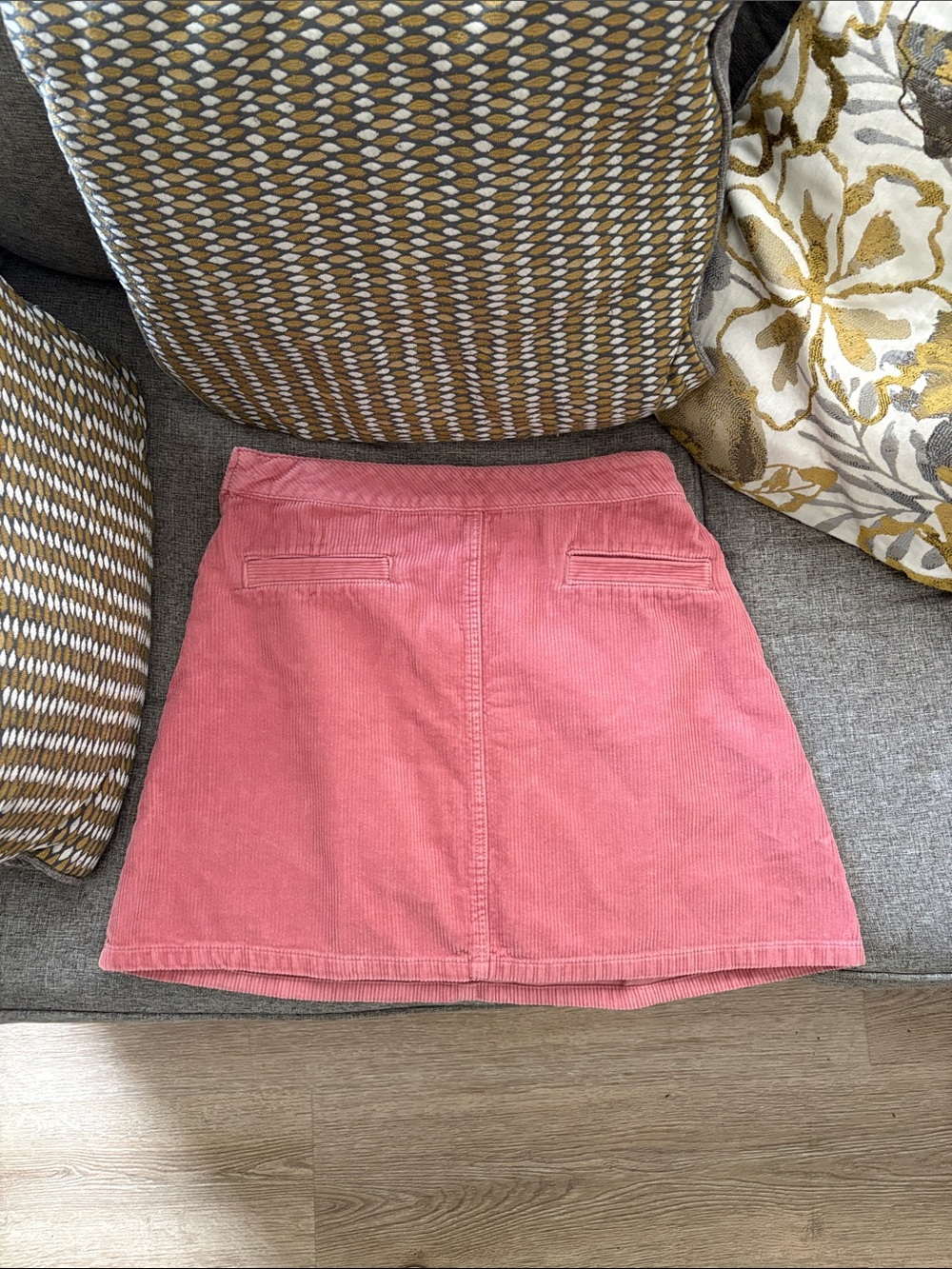 H&M Pink Corduroy A-Line Mini Skirt